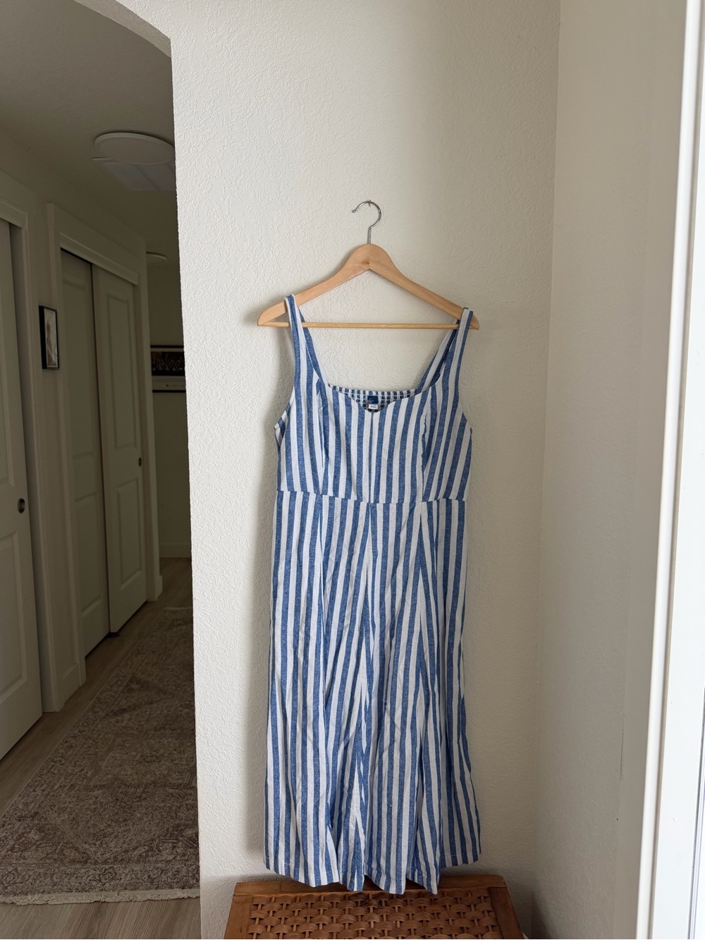 Striped Blue & White Womens Tank Dress